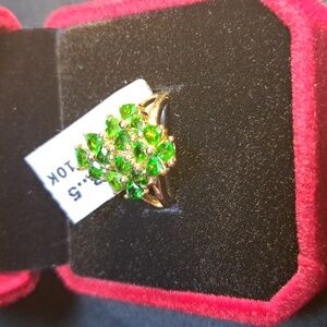 Chrome Diopside 10k Elegant Green Gemstone Ring